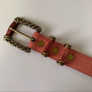 Vintage Karen Callan Reptile Texture Belt With Braided Detail Belt